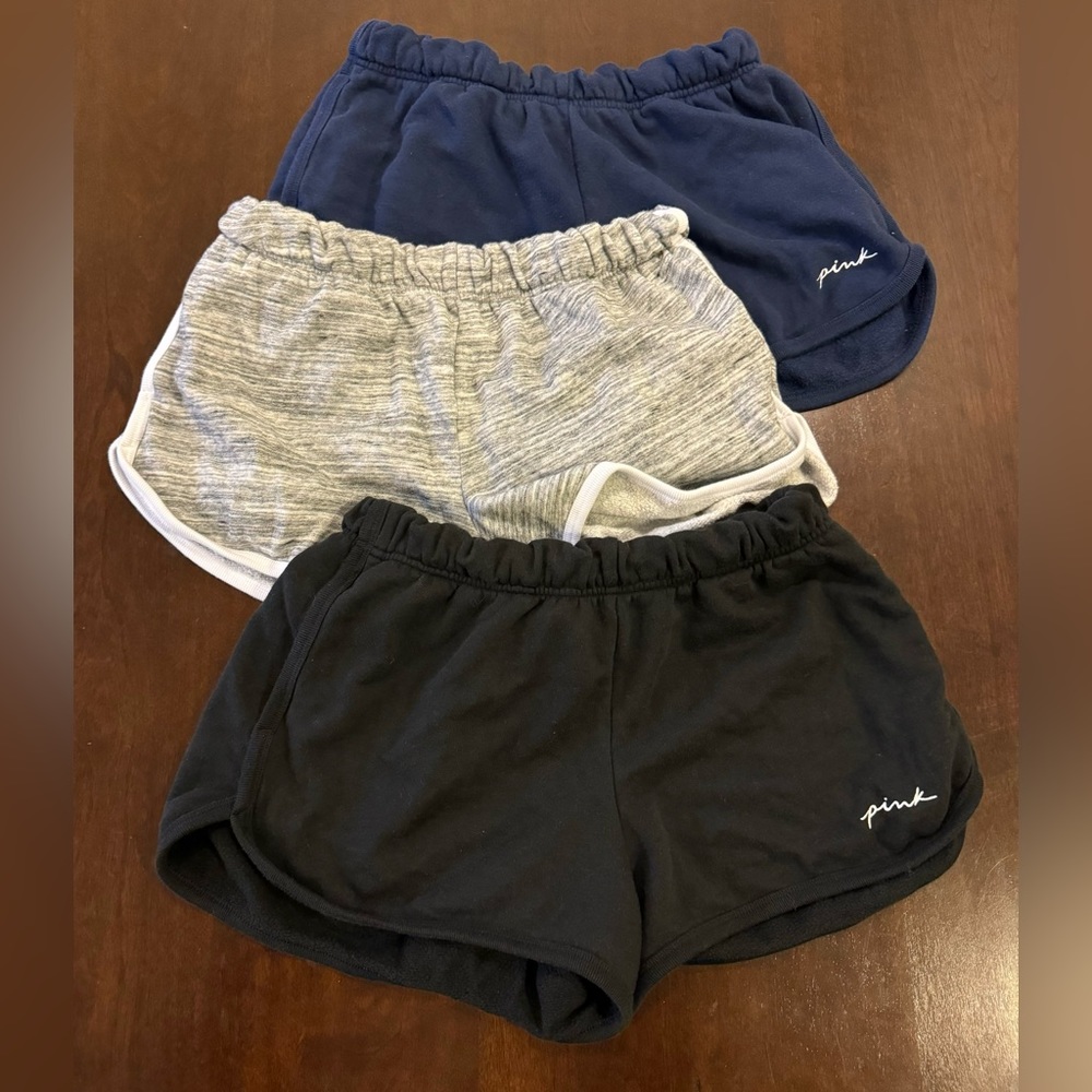 3 PINK varsity shorts